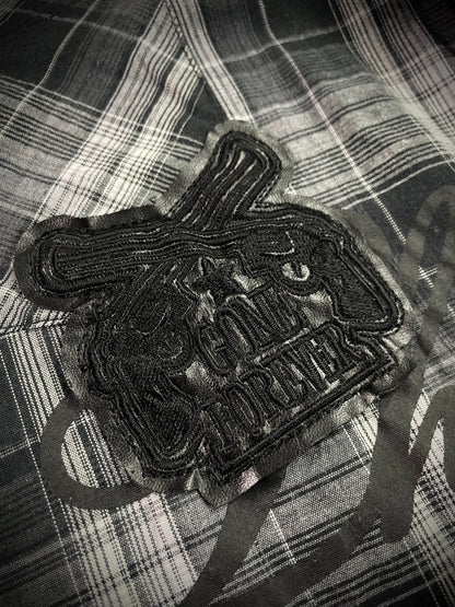 Manhoe Japanese Poem Patch Flannel Shirt