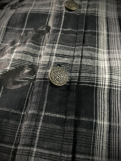 Manhoe Japanese Poem Patch Flannel Shirt