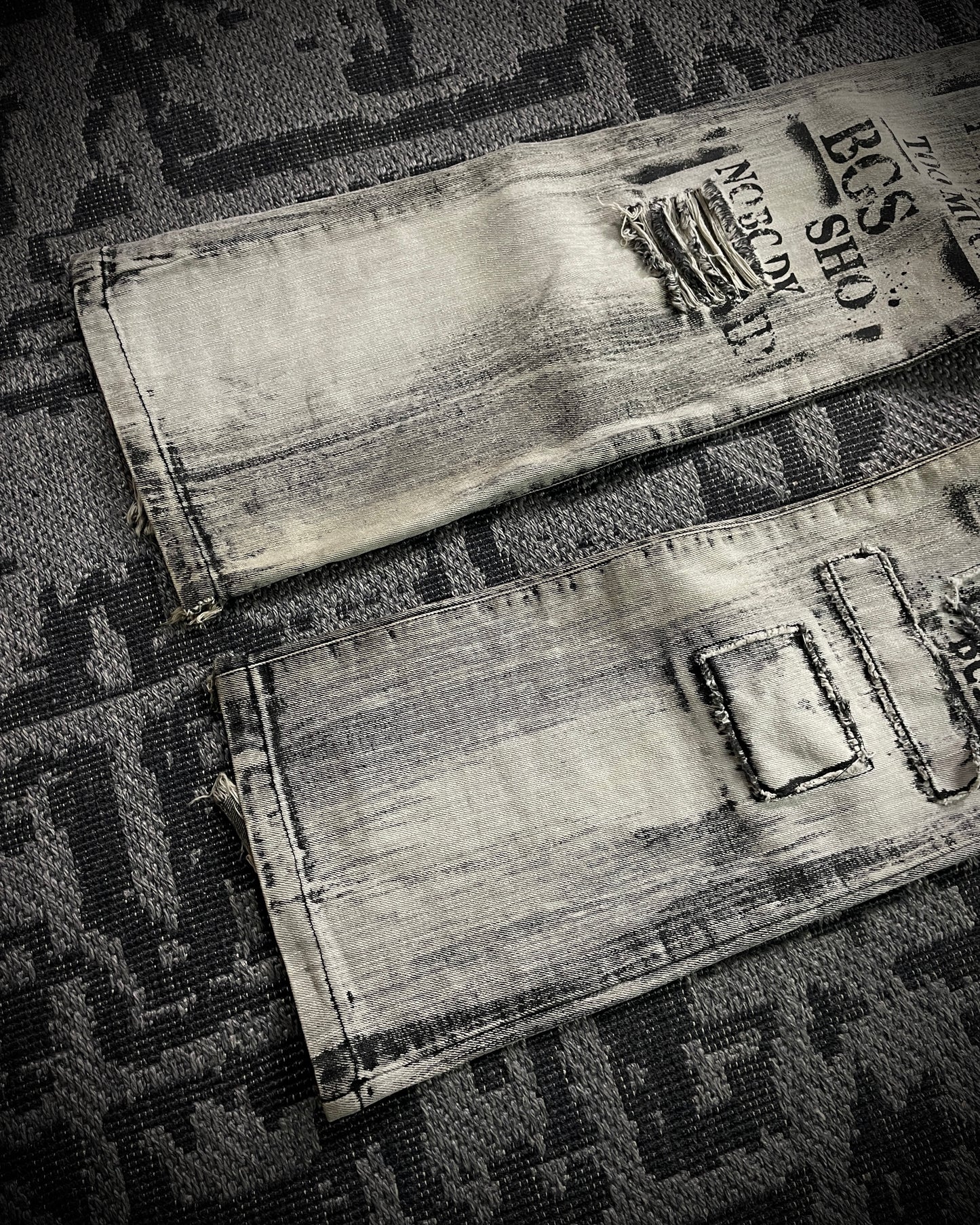 Bernings Sho Acid Wash Patchwork Multi Zip Poem Flared Jeans