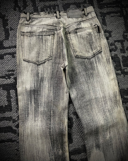 Bernings Sho Acid Wash Patchwork Multi Zip Poem Flared Jeans