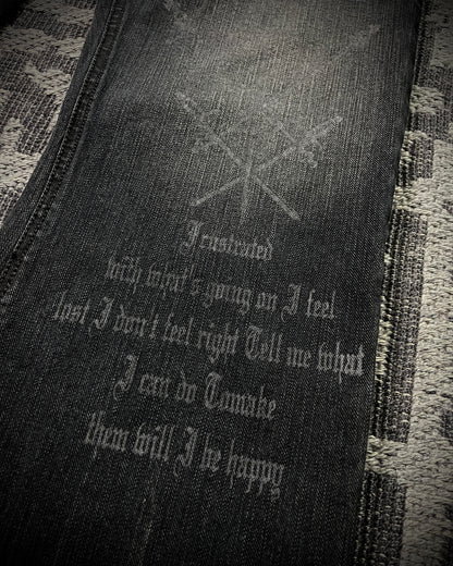 In The Attic Patchwork Studded Punk Bootcut Jeans