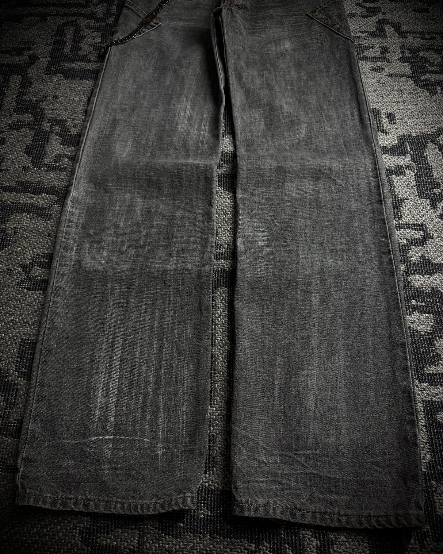 Dolce & Gabbana AW2003 Chain Detail Wide Straight Jeans