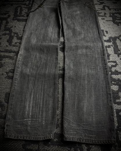 Dolce & Gabbana AW2003 Chain Detail Wide Straight Jeans