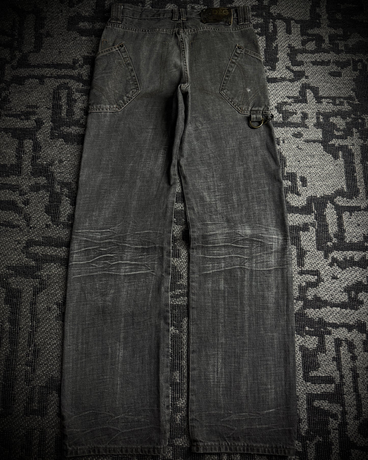 Dolce & Gabbana AW2003 Chain Detail Wide Straight Jeans