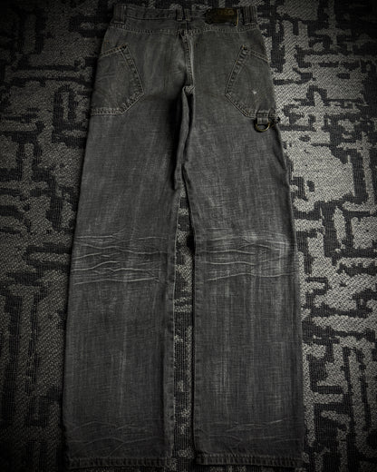 Dolce & Gabbana AW2003 Chain Detail Wide Straight Jeans