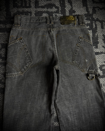 Dolce & Gabbana AW2003 Chain Detail Wide Straight Jeans