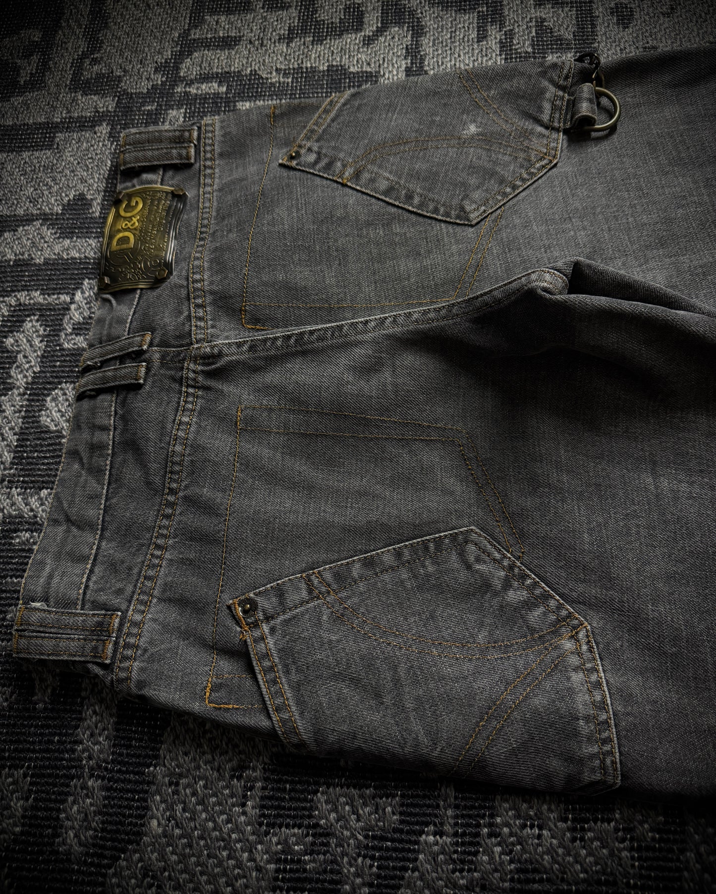 Dolce & Gabbana AW2003 Chain Detail Wide Straight Jeans