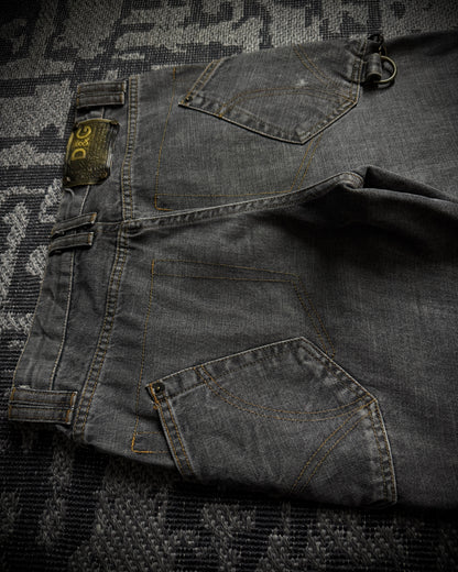 Dolce & Gabbana AW2003 Chain Detail Wide Straight Jeans