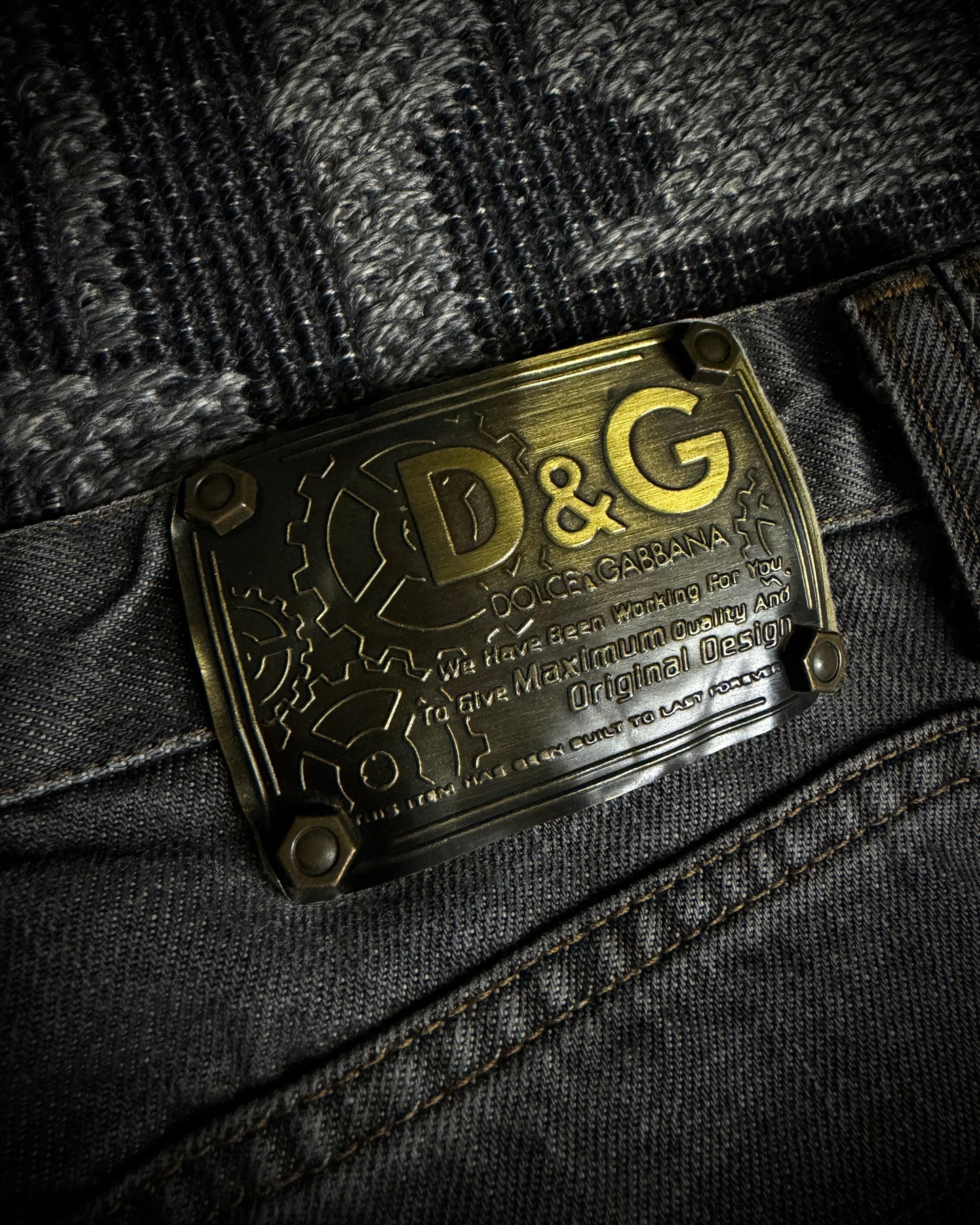 Dolce & Gabbana AW2003 Chain Detail Wide Straight Jeans