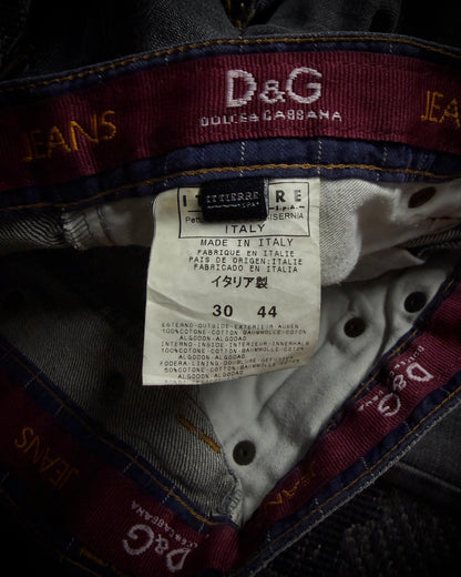 Dolce & Gabbana AW2003 Chain Detail Wide Straight Jeans