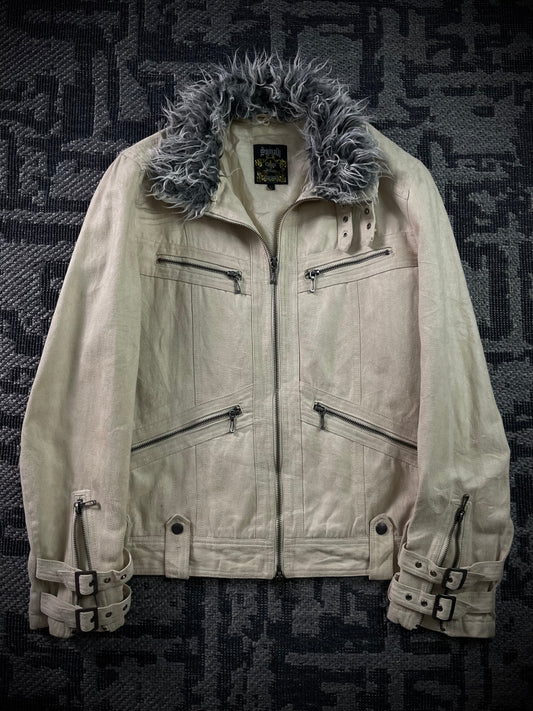 Spinach Multizip Fur Jacket