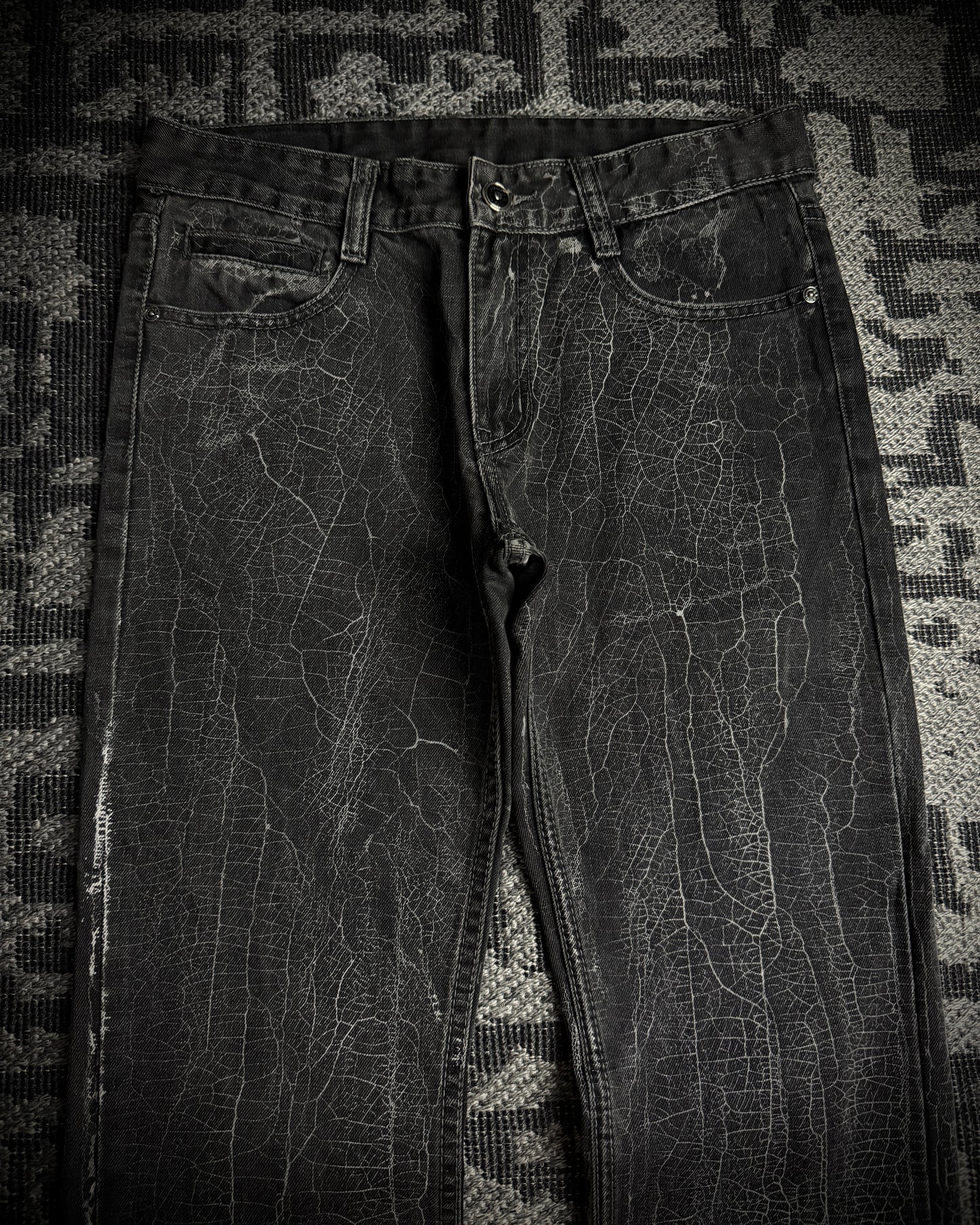 Dolce & Gabbana 2000s Crackle Wash Slim Straight Jeans