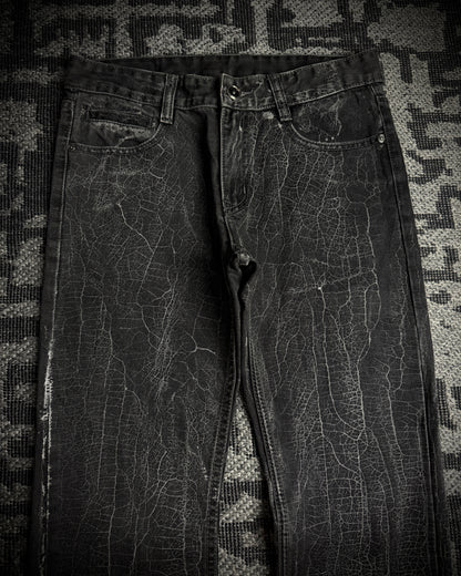Dolce & Gabbana 2000s Crackle Wash Slim Straight Jeans