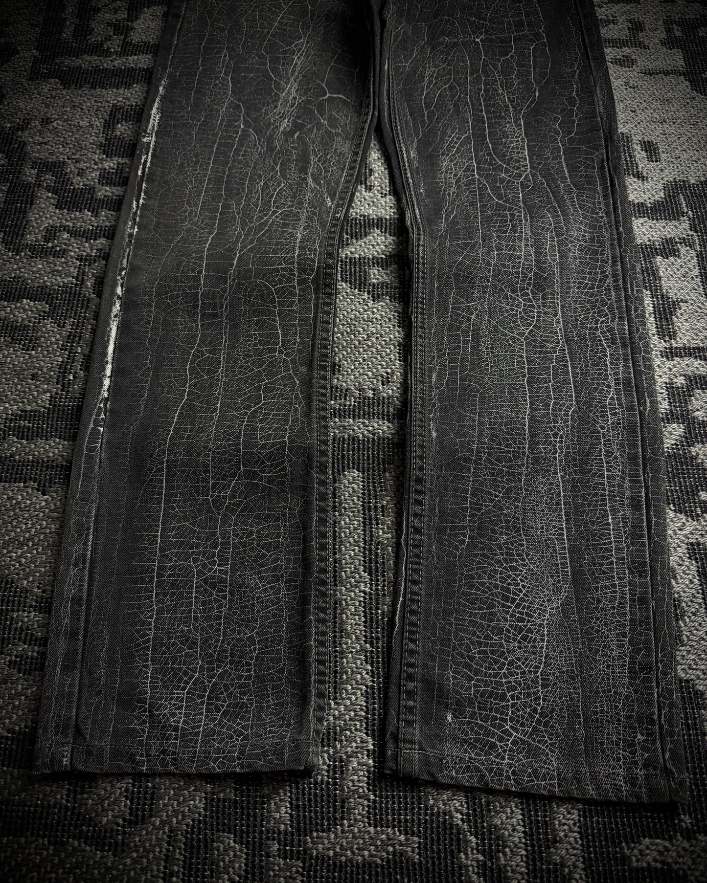 Dolce & Gabbana 2000s Crackle Wash Slim Straight Jeans