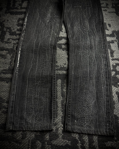 Dolce & Gabbana 2000s Crackle Wash Slim Straight Jeans