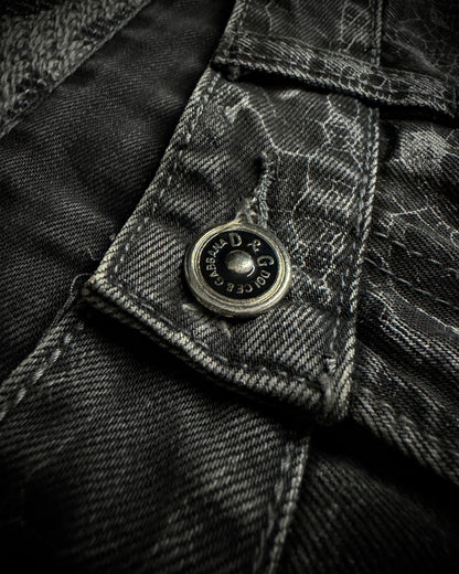 Dolce & Gabbana 2000s Crackle Wash Slim Straight Jeans