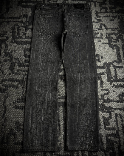 Dolce & Gabbana 2000s Crackle Wash Slim Straight Jeans