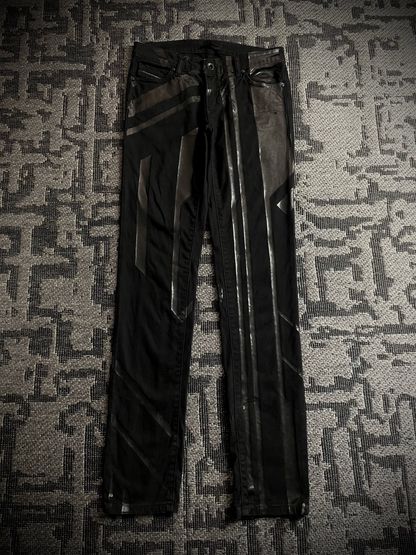 Diesel Black Gold Biker Coated Jeans