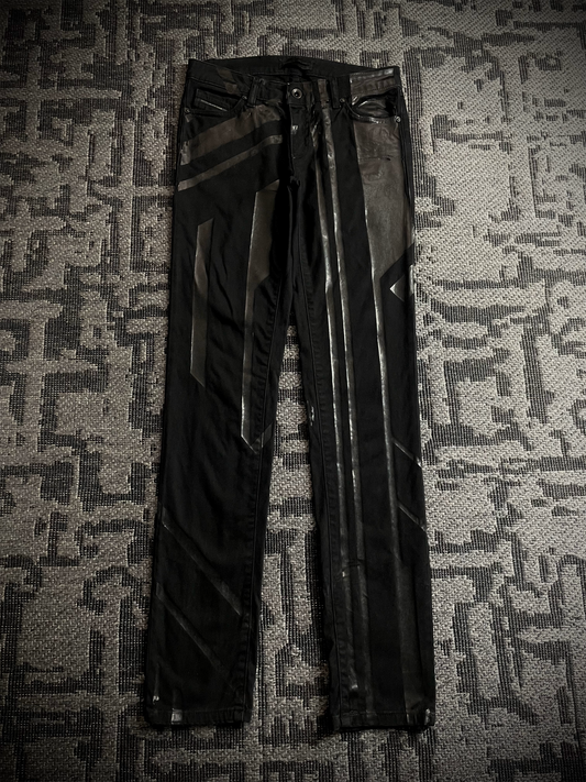 Diesel Black Gold Biker Coated Jeans