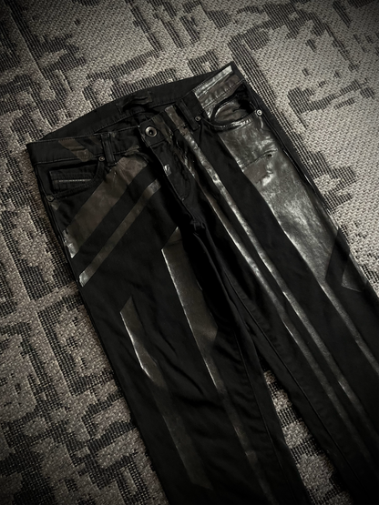 Diesel Black Gold Biker Coated Jeans