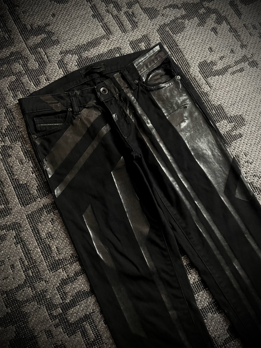 Diesel Black Gold Biker Coated Jeans