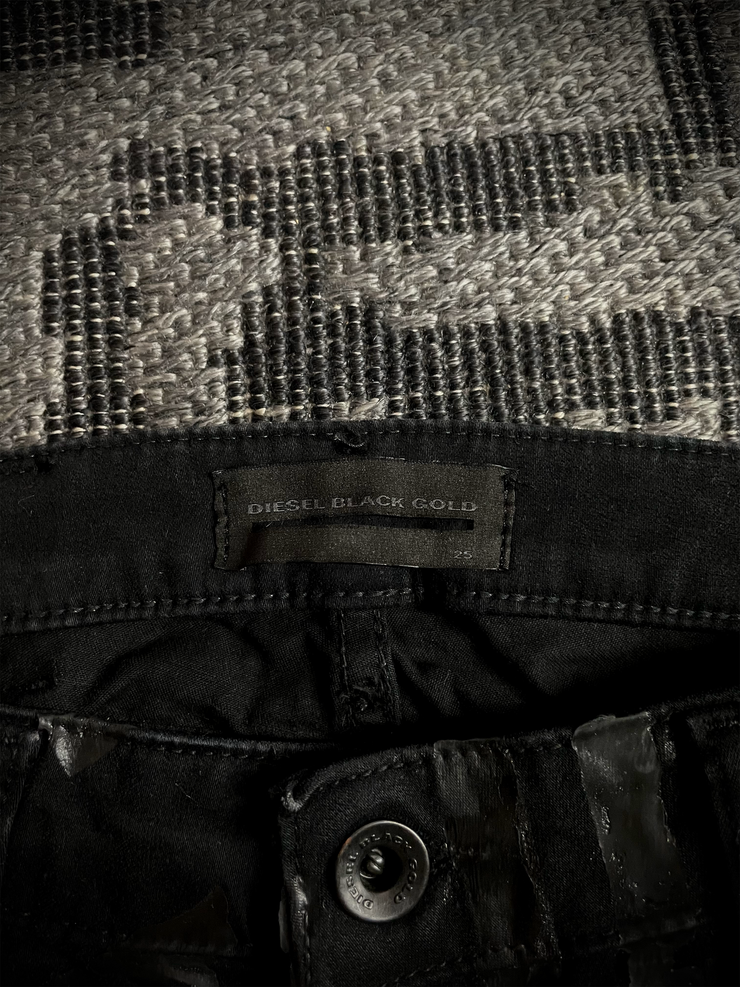 Diesel Black Gold Biker Coated Jeans