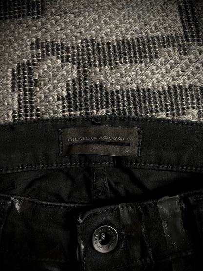 Diesel Black Gold Biker Coated Jeans