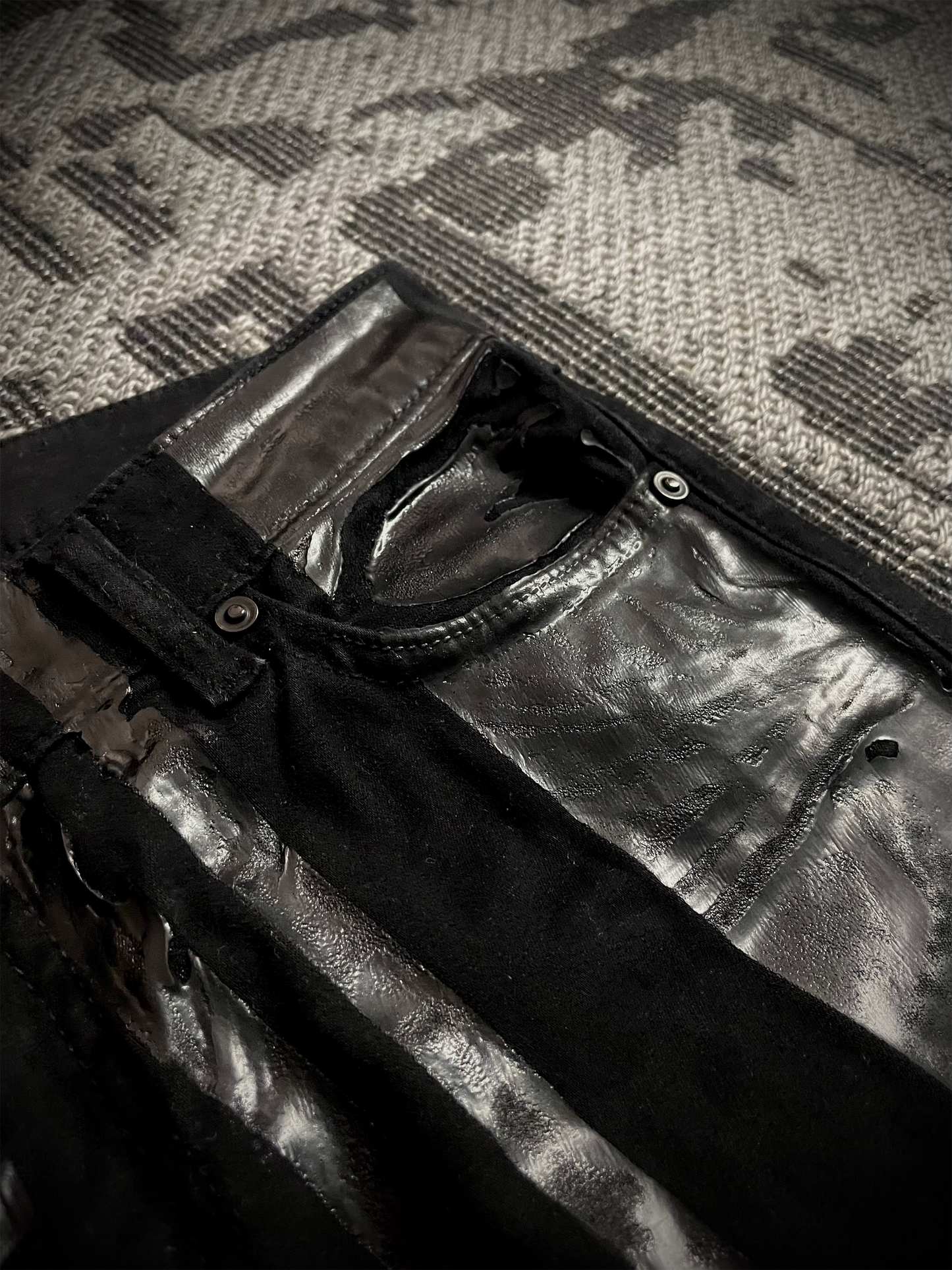 Diesel Black Gold Biker Coated Jeans