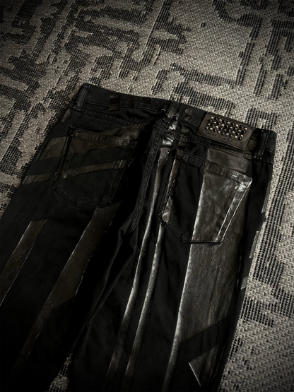 Diesel Black Gold Biker Coated Jeans