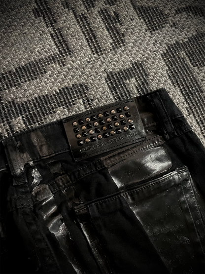 Diesel Black Gold Biker Coated Jeans