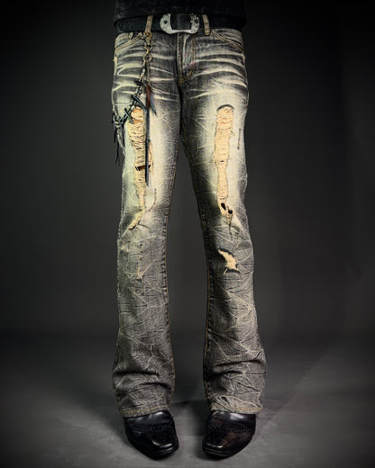 GOA Mud Washed Distressed Bootcut Denim
