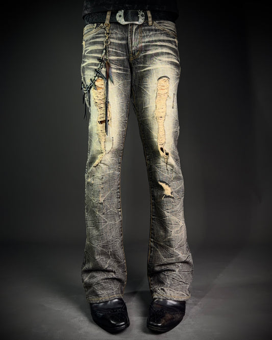 GOA Mud Washed Distressed Bootcut Denim