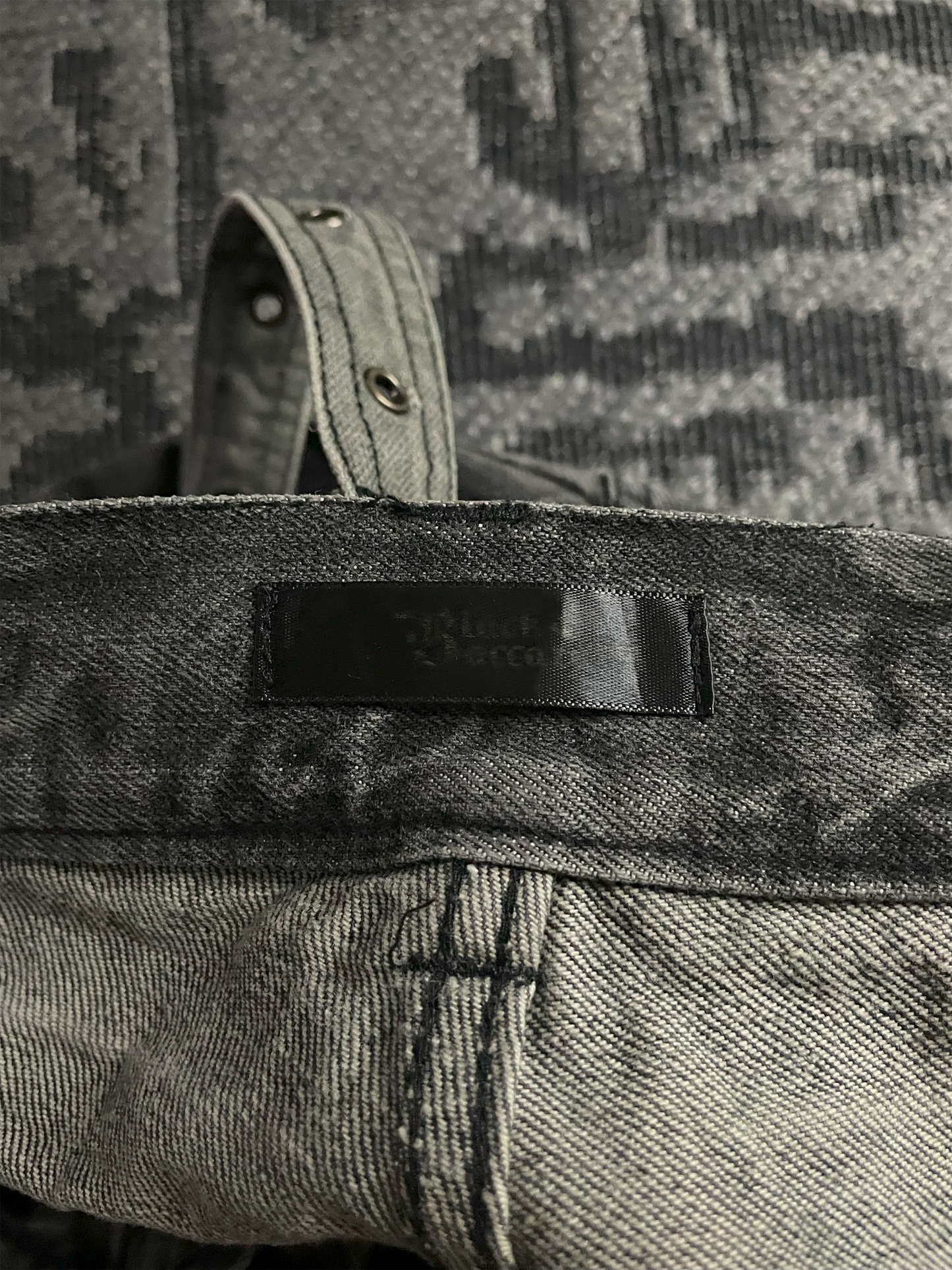 Black Baccara Bondage Distressed Flared Jeans