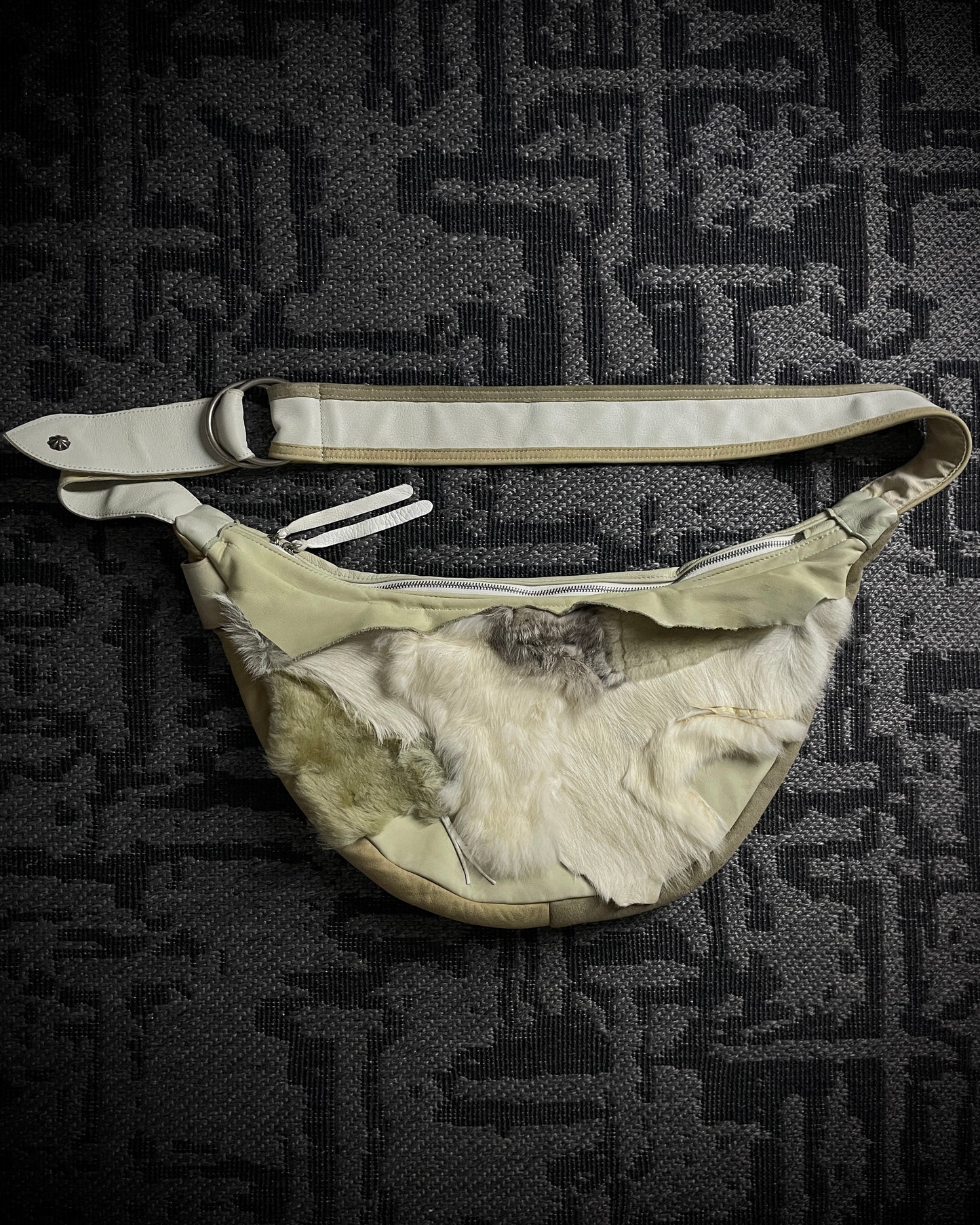 Rebirth To Tabula Rasa Multi-Fur Panel Leather Shoulder Bag