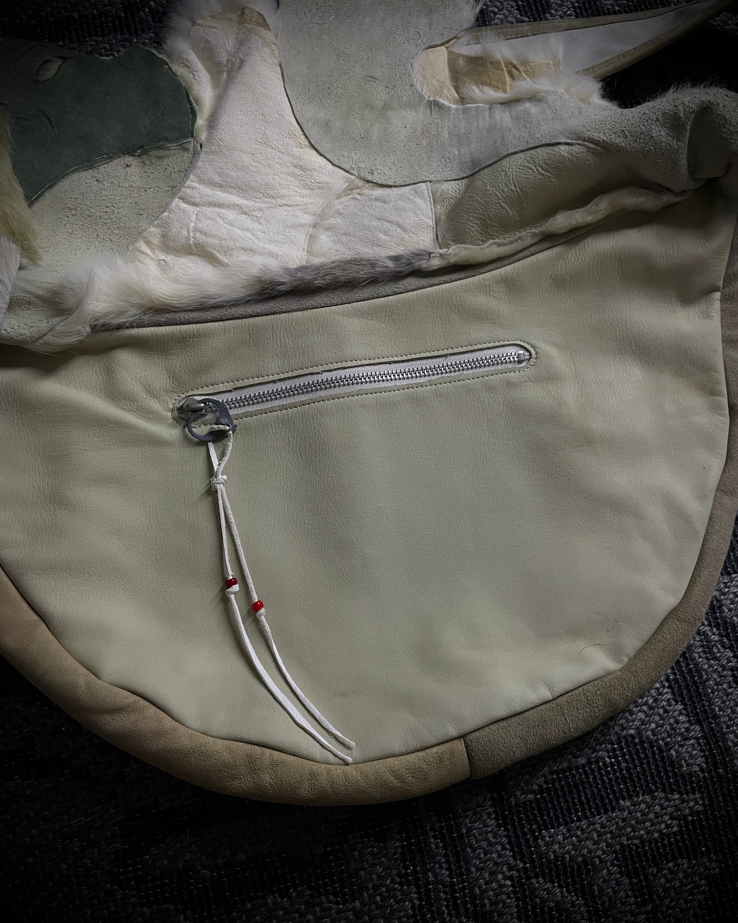 Rebirth To Tabula Rasa Multi-Fur Panel Leather Shoulder Bag