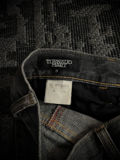 Tornado Mart Back Long Lace Up Flared Jeans