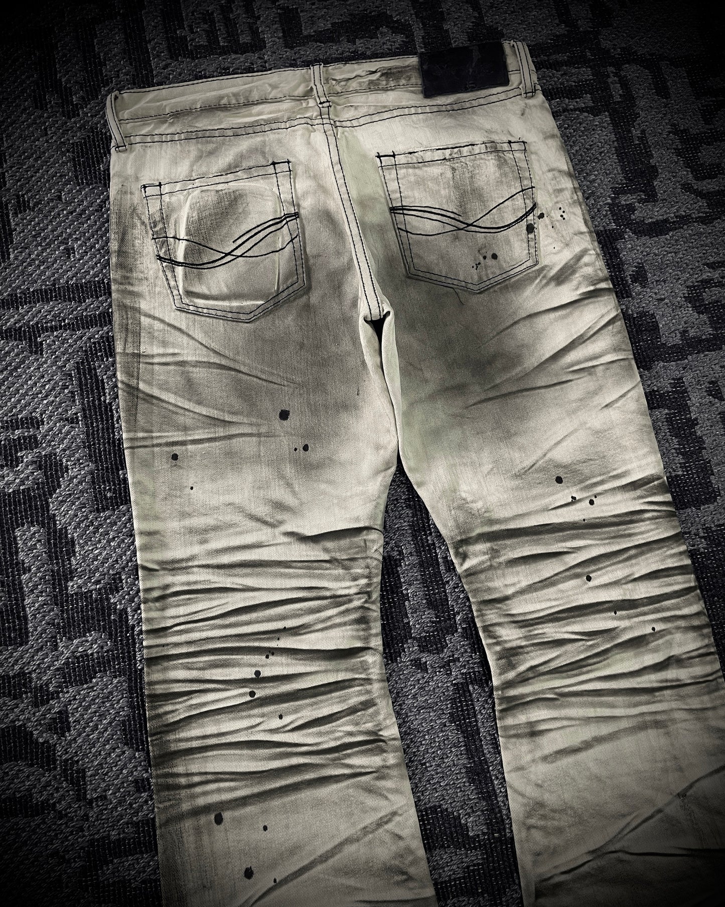 CavariA Leopard Claw Mask Flared Jeans