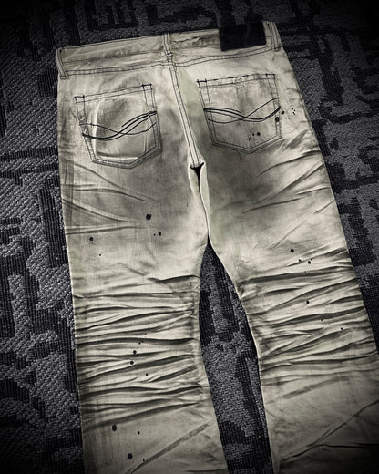 CavariA Leopard Claw Mask Flared Jeans