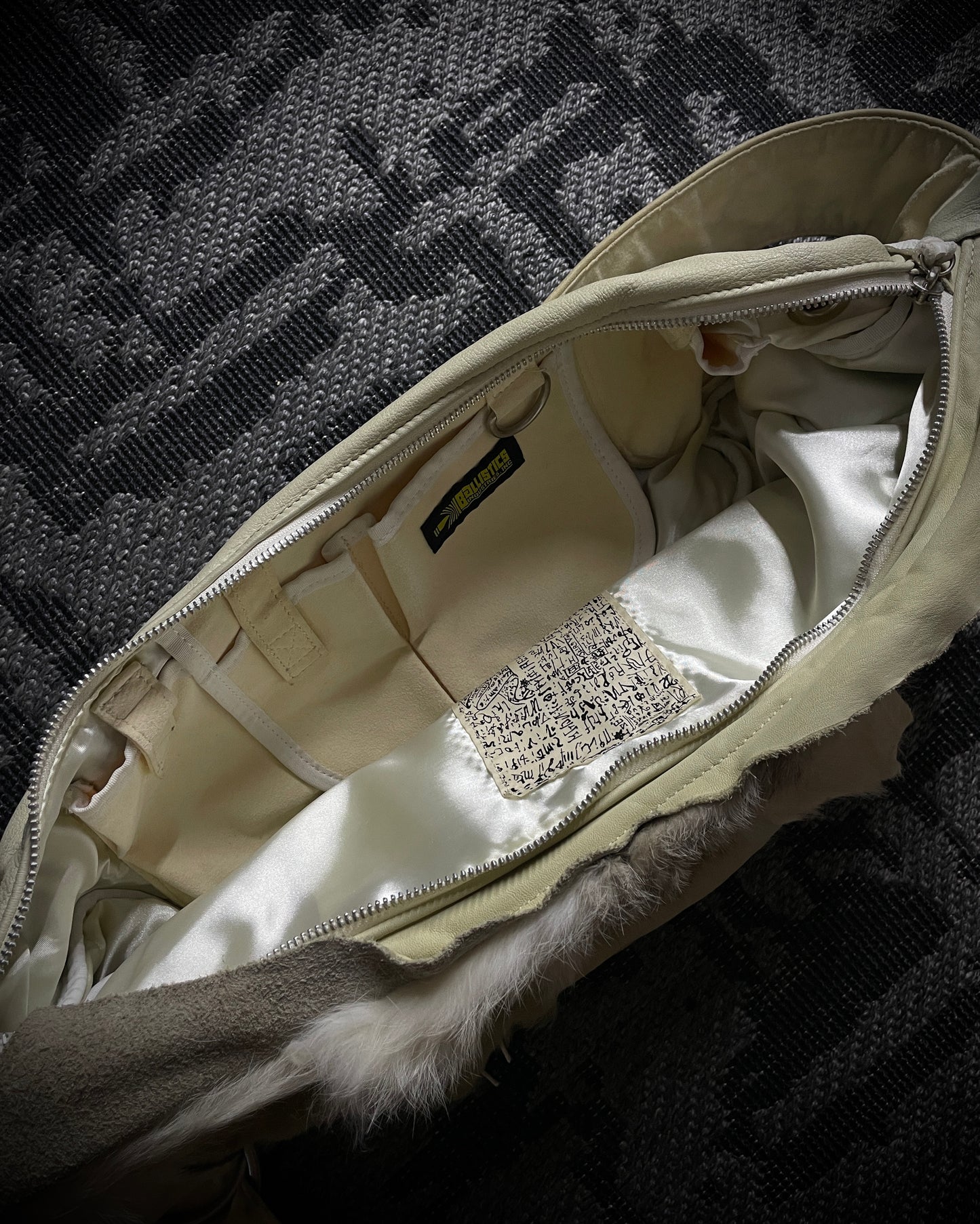 Rebirth To Tabula Rasa Multi-Fur Panel Leather Shoulder Bag