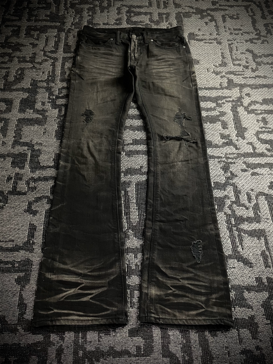 Fuga Claw Marks Distressed Flared Jeans