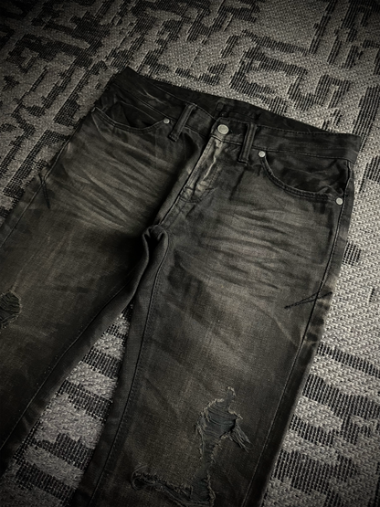 Fuga Claw Marks Distressed Flared Jeans