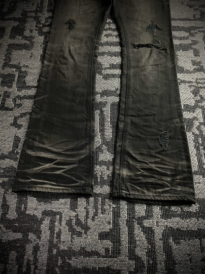 Fuga Claw Marks Distressed Flared Jeans