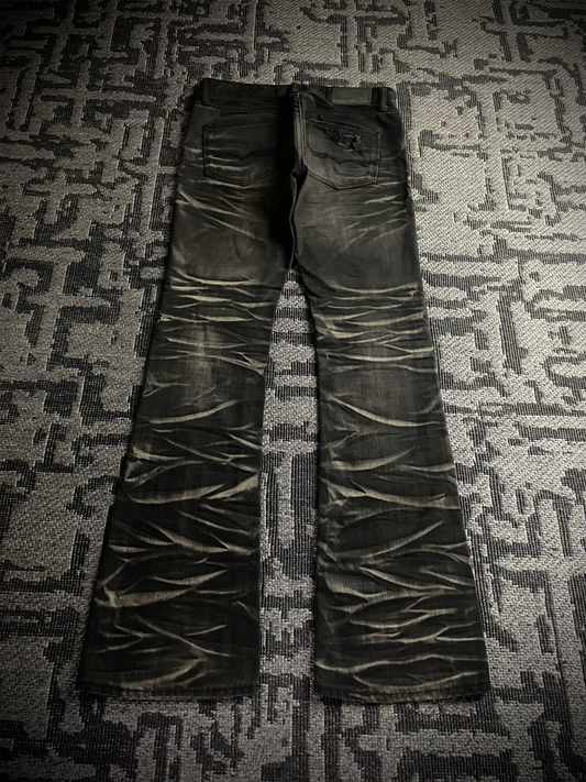 Fuga Claw Marks Distressed Flared Jeans