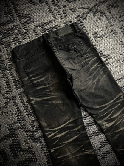 Fuga Claw Marks Distressed Flared Jeans