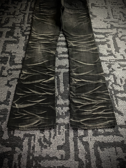 Fuga Claw Marks Distressed Flared Jeans