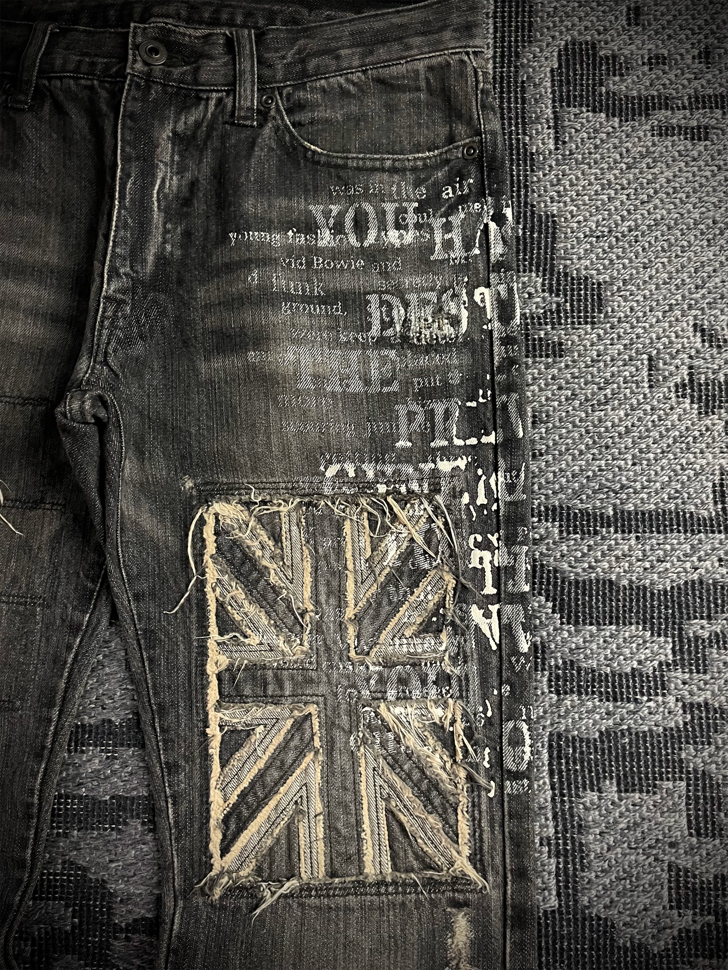 Edge Rupert Abstract Distressed Flared Jeans