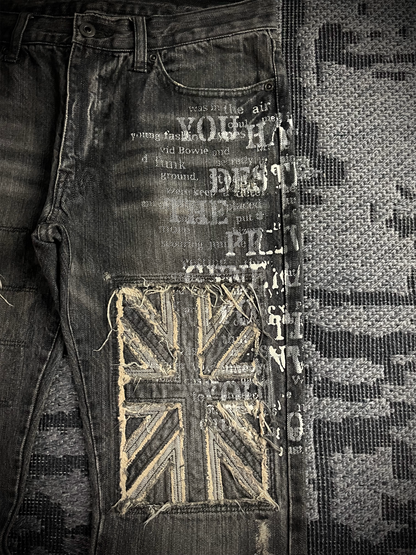 Edge Rupert Abstract Distressed Flared Jeans