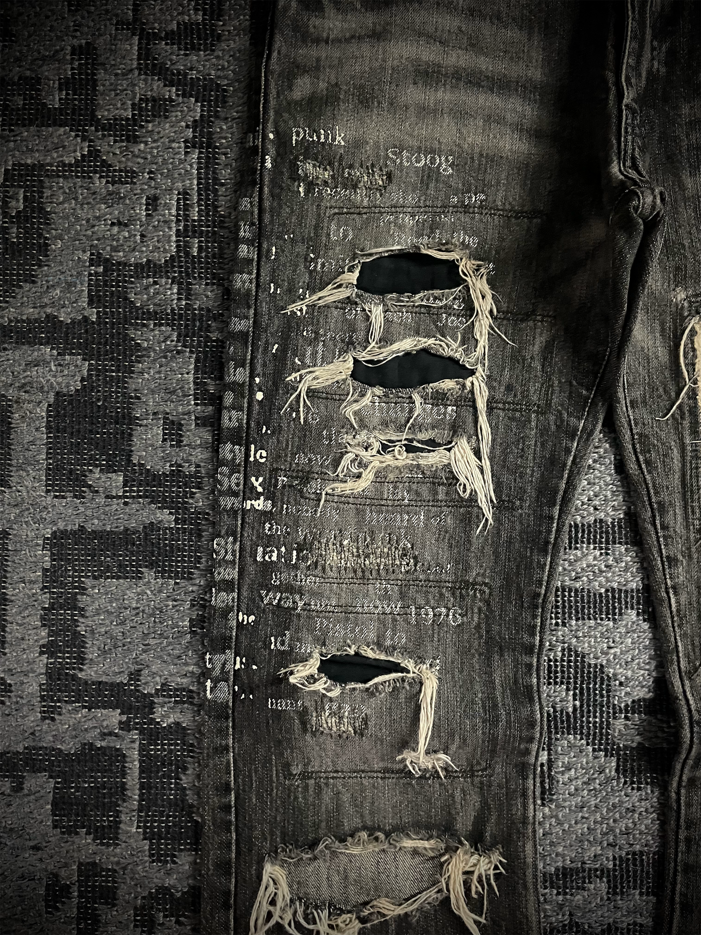 Edge Rupert Abstract Distressed Flared Jeans