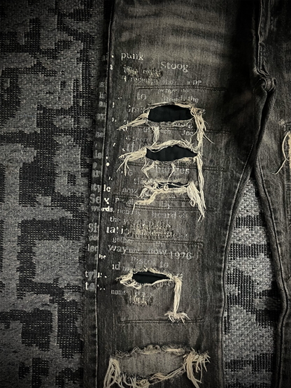 Edge Rupert Abstract Distressed Flared Jeans