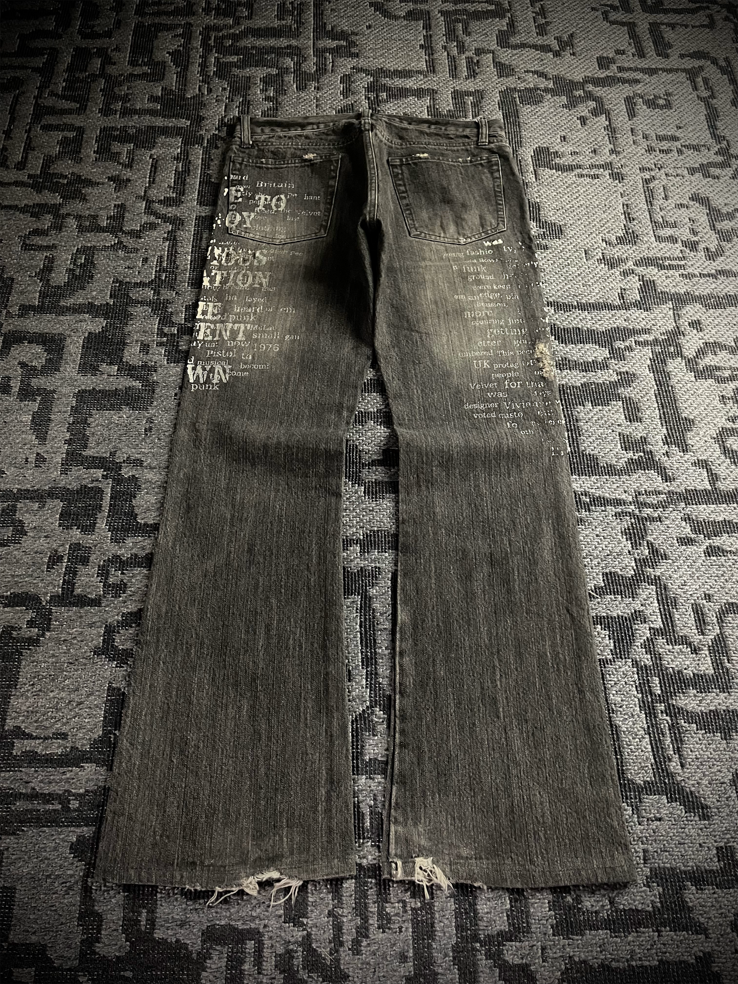 Edge Rupert Abstract Distressed Flared Jeans